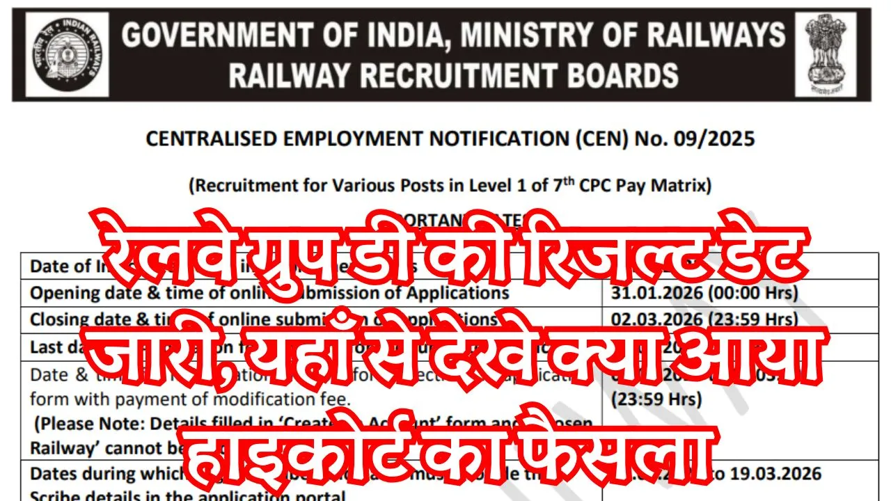 RRB Group D Result 2025-26